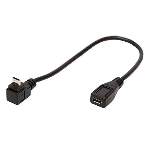 Micro-USB-Kabel, abgewinkelt, 90 Grad, Micro-B-Stecker auf Buchse, Verlängerungskabel für Android-Handy, Tablets, Nest Indoor, Arlo Pro, Echo, PS4 (Down) von Tomost