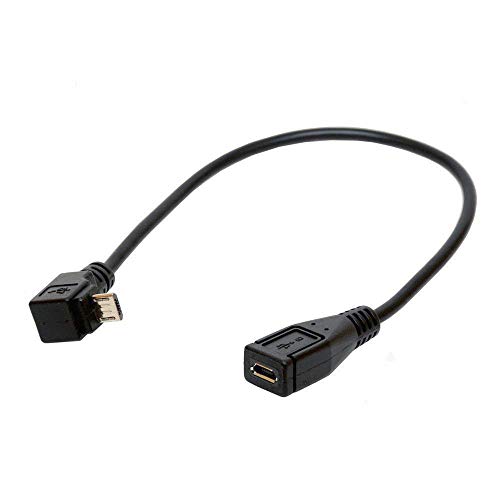 Micro-USB-Kabel, abgewinkelt, 90 Grad, Micro-B-Stecker auf Buchse, Verlängerungskabel für Android-Handy, Tablets, Nest Indoor, Arlo Pro, Echo, PS4 (Up) von Tomost
