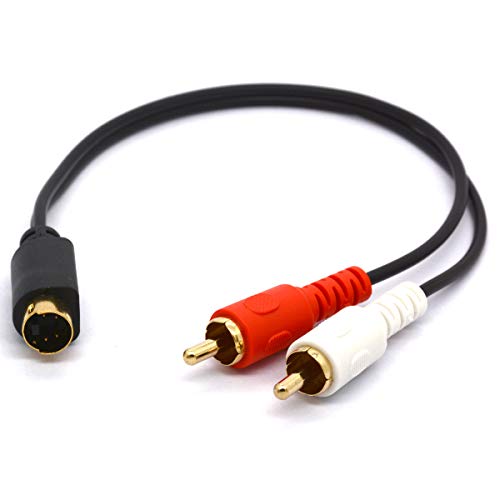 S-Video auf 2-RCA-Audiokabel – 4-poliger S-VHS-Stecker auf zwei Cinch-Stecker, Y-Splitter-Verlängerungskabel von Tomost