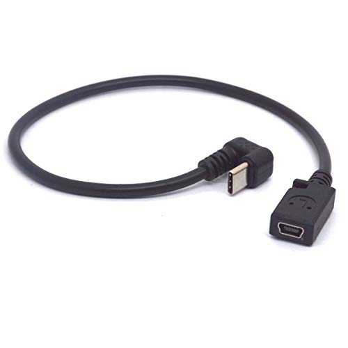 Tomost 180 Grad Winkel Mini USB auf Typ C Kabel, USB-C Stecker auf Mini 5 Pin B USB Buchse Adapterkabel für Digitalkamera, MP3-Player und weitere Mini-USB-Geräte (30 cm) von Tomost