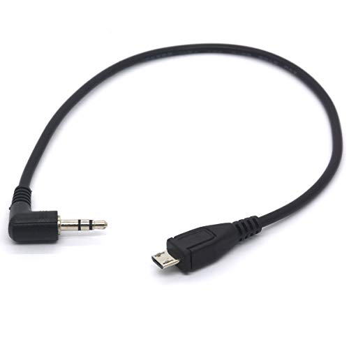 Tomost Abgewinkelter 3,5 mm auf Micro-USB-Kabel-Adapter – Konvertiert Micro USB B 5-poliger Stecker auf 3-poligen 3,5-mm-Klinkenstecker AUX-Audio (3,5 mm auf Micro) von Tomost