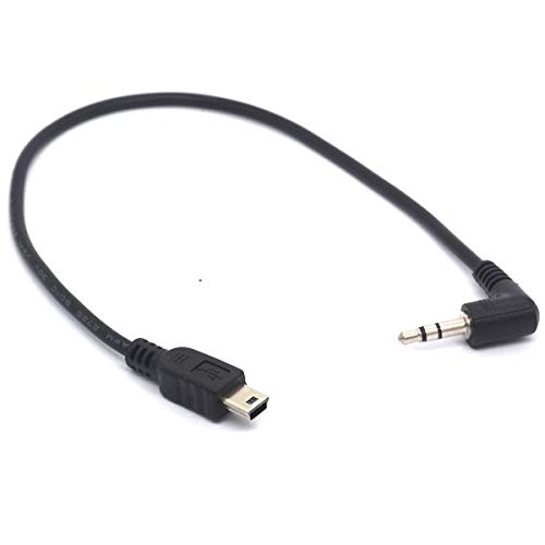 Tomost Abgewinkeltes 3,5 TRS auf Mini-USB-Kabel, 90 Grad, 3,5 mm Stecker auf Mini-5-poliger Stecker, Audiokabel für HERO3, HERO3+ & HERO4 (3,5 mm auf Mini) von Tomost