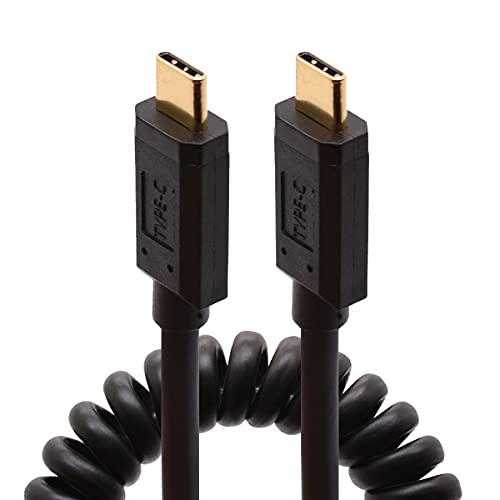 Tomost Spiralkabel-Verlängerung, Spirale USB 3.1 Typ C Kabel USB C Stecker auf Stecker Verlängerung Laden & Synchronisieren für Samsung S20+ S10 Note 10 Huawei Matebook Google Pixel etc. (1,2 m) von Tomost