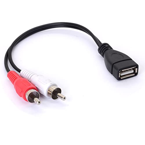Tomost USB auf RCA Kabel, USB A 2.0 Buchse auf 2 RCA Stecker Y Splitter Audio Video AV Composite Adapterkabel (20 cm) von Tomost