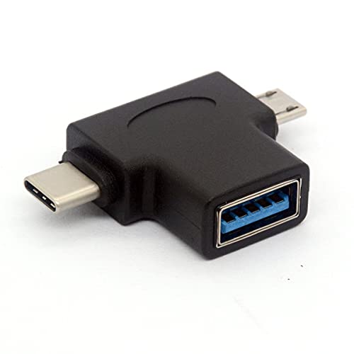 USB 3.0 Buchse auf Micro USB 5 Pin Stecker und Typ C (USB C) Stecker Adapter Stecker 2 in 1 USB T Form OTG Konverter von Tomost