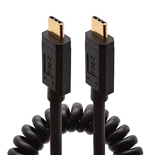 USB 3.1 Typ C Kabel Federspirale USB-C Verlängerungskabel Stecker auf Stecker Typ-C Lade- und Datensynchronisationsadapter für Samsung Huawei Matebook Google Pixel usw. (1,8 Meter) von Tomost