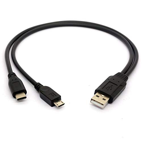 USB 3.1 Typ C Multi, USB Kabel 2.0 Ladekabel mit 1 x Micro-USB- und 1 x USB-Anschlüsse C Kompakt Ladegerät Kabel 30 cm von Tomost