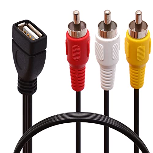 USB auf 3 Cinch-Kabel, USB 2.0 Buchse auf 3 Cinch-Stecker, Video, AV, Camcorder, Adapterkabel für TV, PC, DVD, (1.5 meter) von Tomost