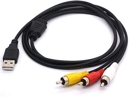 USB-auf-3RCA-Kabel, USB-Stecker auf 3 Cinch-Stecker, Splitterkabel, Camcorder, Audio, Video, AV, Composite-Adapter, Verlängerungscode für Mac PC TV M/M, Konverter, 1,5 m von Tomost