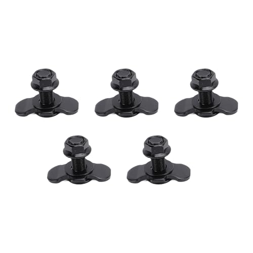 5 Stück L-Schienen-Doppelösen-Gewindebolzenbefestigung aus Kohlenstoffstahl M10 x 30 mm Zurrankerbolzen für LKW-Ladeflächenanhänger Ladungskontrolle Pickup RV ATV (Schwarz) von Tomotato