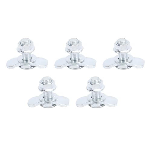 5 Stück L-Schienen-Doppelösen-Gewindebolzenbefestigung aus Kohlenstoffstahl M10 x 30 mm Zurrankerbolzen für LKW-Ladeflächenanhänger Ladungskontrolle Pickup RV ATV (Silber) von Tomotato