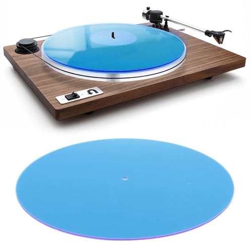 rutschfest Plattenspieler Matte, 30cm Antistatisch Plattentellerauflage Schutzmatte, Vinyl Schallplattenunterlage für 12 Zoll Phonographen, LP Schallplatten, High-Fidelity Audiophile(Blue) von Tomotato