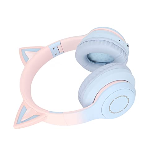 Cat -Ohr - -Gaming -Kopfhörer Wireless Faltbares Musik -Headset mit Abnehmbarem Mikrofon mit LED -Licht 3,5 Mm Kabel, Einstellbar (Blau) von Tomvorks