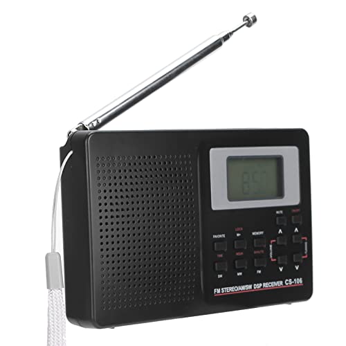 Hochempfindlichkeit CS-106-Radio mit FM-Stereo- und Kopfhörer, Kleines Tragbares Radio für die Weltweite Übertragung mit Digitaler Uhr für Reise- und Heimnutzung Hochempfindlichkeit CS-106-Radio mit FM-Stereo- und Kopfhörer, Kleines Tragbares Radio für die Weltweite Übertragung mit Digitaler Uhr für Reise- und Heimnutzung von Tomvorks