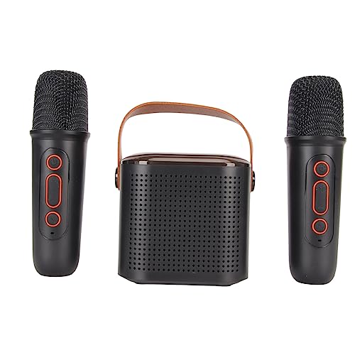 -Karaoke -Maschine mit RGB Light -Lautsprecher, Drahtloses Mikrofon -Set für Heimparty, Geeignet für Arbeit oder Karaoke -Unterhaltung (Schwarz) von Tomvorks