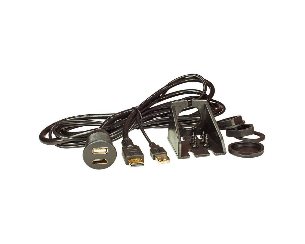 tomzz Audio USB 2.0 Typ A + HDMI Einbaubuchse Steckdose Einbau mit 200cm Kabel KFZ Adapter von Tomzz Audio