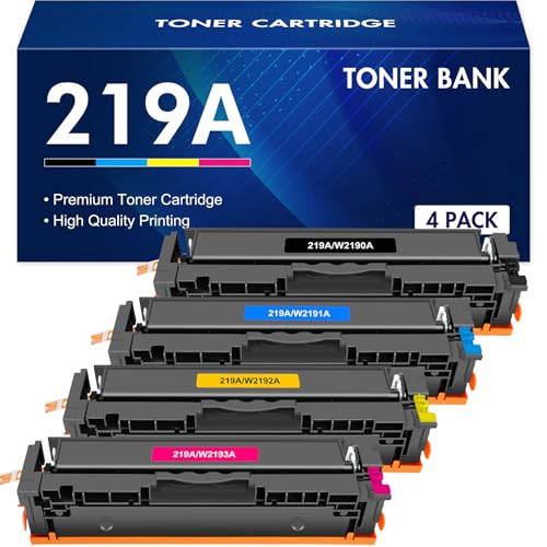 219A 219X MFP 3302FDWG Toner: Kein Chip Kompatible Ersatz für HP 219A 219X Color Laserjet Pro MFP 3302FDWG 3302SDWG 3302FDNG 3202DN 3202DW 3302FDW 3302SDW 3302FDN - Schwarz Cyan Magenta Gelb 4 Pack von Toner Bank