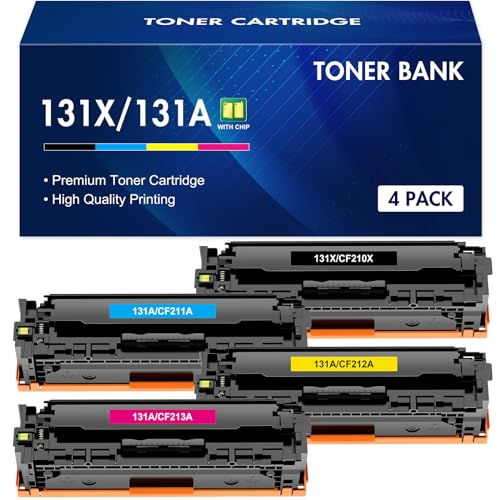 Toner Bank Kompatibel Tonerkartusche für HP 131A 131X CF210X CF210A CF211A CF212A CF213A Laserjet Pro 200 Color MFP M276nw M276n M251n M251nw M276 M251 276nw 276n (Schwarz Cyan Gelb Magenta, 4er-Pack) von Toner Bank
