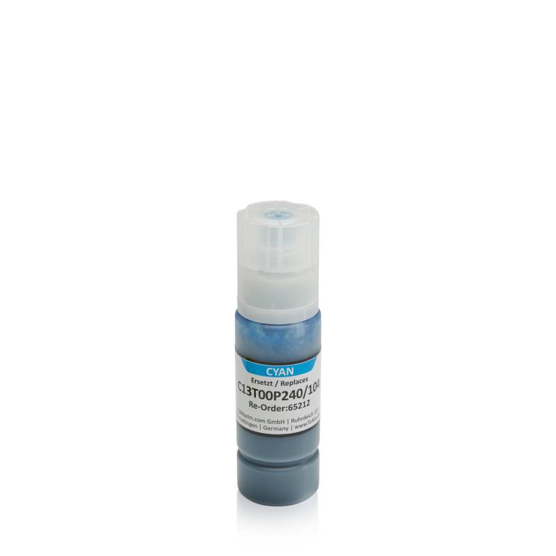 Kompatibel zu Epson C13T00P240 / 104 Flaschentinte, cyan von TonerPartner