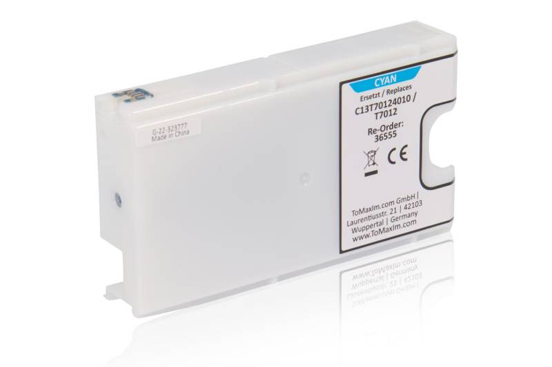 Kompatibel zu Epson C13T70124010 / T7012 Tintenpatrone, cyan von TonerPartner
