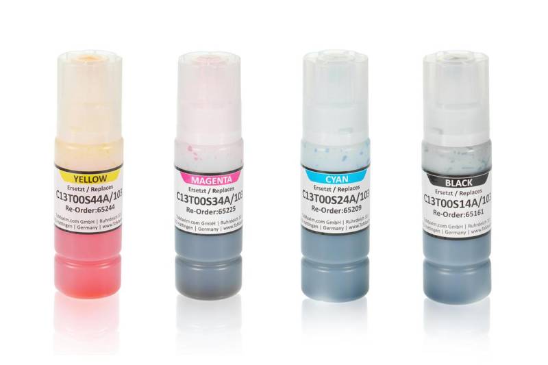 Multipack kompatibel zu Epson C13T00S14A / 103 enthält 4x Tintenpatrone von TonerPartner