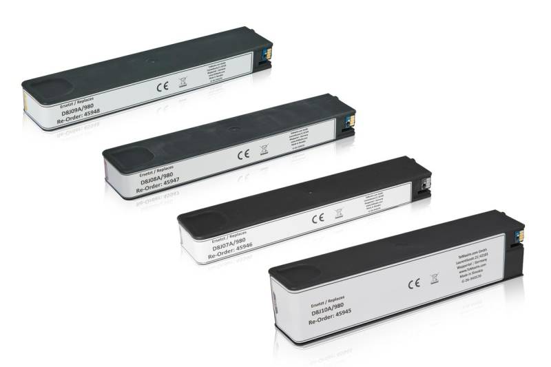 Multipack kompatibel zu HP D8J10A / 980 enthält 4x Tintenpatrone von TonerPartner