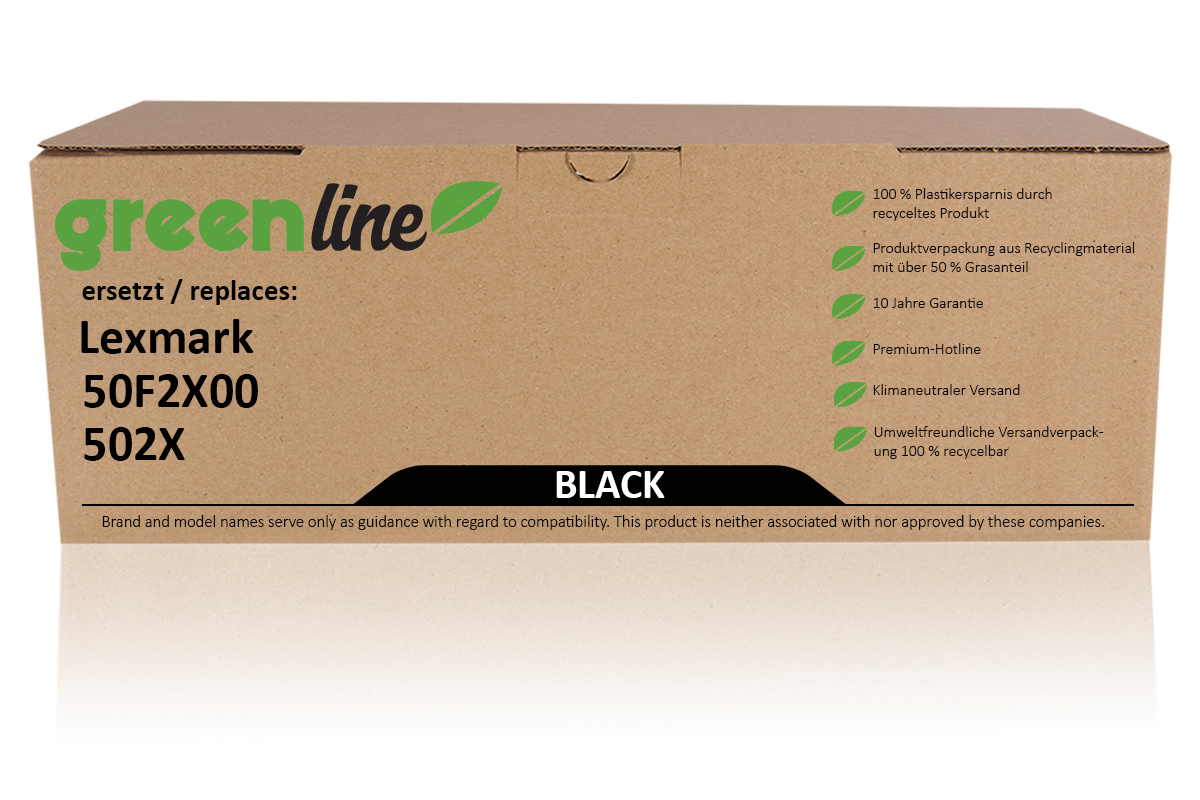 greenline ersetzt Lexmark 50F2X00 / 502X Tonerkartusche, schwarz greenline ersetzt Lexmark 50F2X00 / 502X Tonerkartusche, schwarz von TonerPartner