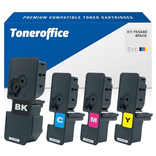 TK-5440 Toner Multipack 4er-Set für Kyocera TK-5440 CMYK Tonerkartusche Kompatibel 1x Schwarz (ca. 2800 Seiten) 1x Cyan (ca. 2400 Seiten) 1x Magenta (ca. 2400 Seiten) 1x Gelb (ca. 2400 Seiten) von Toneroffice