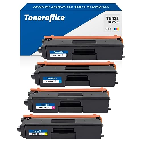 TN-423 BKCMY Toner Kompatibel Multipack 4er-Set für Brother TN-423 BKCMY Tonerkartusche Kompatibel 1x Schwarz (~6000 S.) 1x Cyan (~4000 S.) 1x Magenta (~4000 S.) 1x Gelb (~4000 S.) von Toneroffice