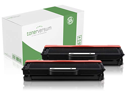 2 Toner kompatibel mit Samsung MLT-D111S Schwarz Druckerpatronen für Xpress M2020 M2020w M2022 M2022w M2026 M2026w M2070 M2070fw M2070w SL-M2022 - MLT-D111S/ELS Black von Tonerversum