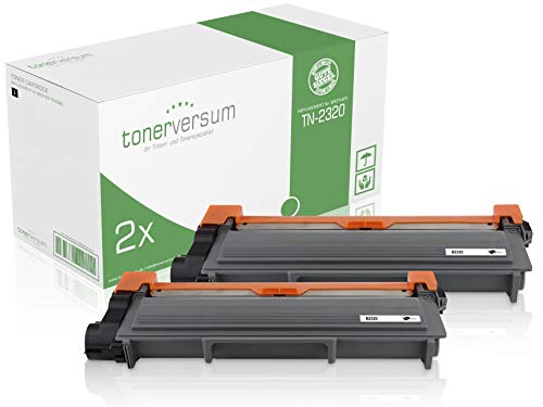 2 Toner kompatibel zu Brother TN-2320 Schwarz Druckerpatrone für DCP-L2500d DCP-L2520dw HL-L2300d HL-L2340dw HL-L2360dn MFC-L2700dw MFC-L2700dn MFC-L2740dw Laserdrucker Spar-Set von Tonerversum