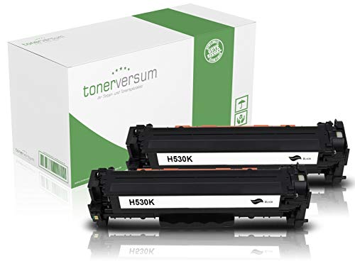 2 Toner kompatibel zu CC530A 304A Schwarz für HP Color Laserjet CP2025 CP2025n CP2025dn CM2320 CM2320nf CM2320fxi CM2320dn Laserdrucker von Tonerversum