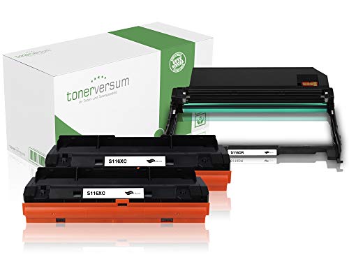 2 Toner & Trommel kompatibel zu Samsung MLT-D116L MLT-R116 Schwarz Spar-Set für Xpress M2835dw M2675fn M2825nd M2885fw M2875 M2625d Laserdrucker von Tonerversum