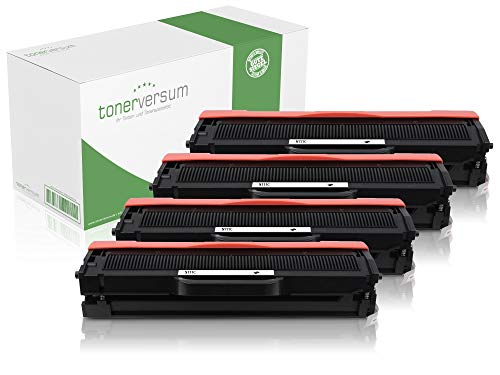 4 Toner kompatibel mit Samsung MLT-D111S Schwarz Druckerpatronen für Xpress M2020 M2020w M2022 M2022w M2026 M2026w M2070 M2070fw M2070w SL-M2022 - MLT-D111S/ELS Black von Tonerversum