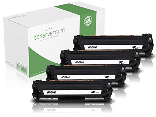 4 Toner kompatibel zu CC530A 304A Schwarz für HP Color Laserjet CP2025 CP2025n CP2025dn CM2320 CM2320nf CM2320fxi CM2320dn Laserdrucker von Tonerversum