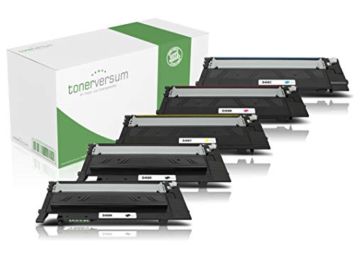 5 Toner kompatibel mit Samsung CLT-P406C Schwarz Cyan Magenta Gelb Druckerpatrone für CLP 360 365 Xpress C410w C460w C460fw CLX 3300 3305 Laserdrucker Multipack von Tonerversum