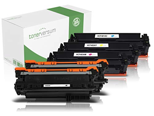 5 XXL Toner kompatibel mit HP CF400X-CF403X Schwarz Cyan Magenta Gelb für HP Color Laserjet Pro M252dw M252n M274dn M274n MFP M277dw M277n 201X Multipack von Tonerversum
