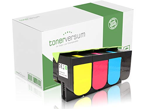 Tonerversum 4 Toner kompatibel mit Lexmark 71B20 Schwarz Cyan Magenta Gelb für CS317dn CS417dn CS517de CX317dn CX417de 71B20K0 71B20C0 71B20M0 71B20Y0 von Tonerversum