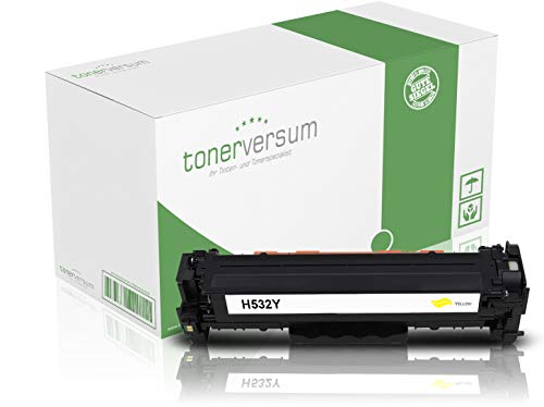 Tonerversum Toner kompatibel zu HP CC532A 304A Gelb für HP Color Laserjet CP2025 CP2025n CP2025dn CM2320 CM2320nf CM2320fxi CM2320dn Laserdrucker von Tonerversum