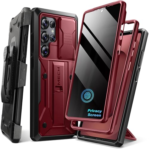 TONGATE Schutzhülle für Samsung Galaxy S24 Ultra, mit Sichtschutz und Schiebe-Kamera-Abdeckung, 2 Frontrahmen, stoßfest, S24 Ultra mit Ständer und Gürtelclip, 17,3 cm, Kastanienbraun TONGATE Schutzhülle für Samsung Galaxy S24 Ultra, mit Sichtschutz und Schiebe-Kamera-Abdeckung, 2 Frontrahmen, stoßfest, S24 Ultra mit Ständer und Gürtelclip, 17,3 cm, Kastanienbraun von Tongate