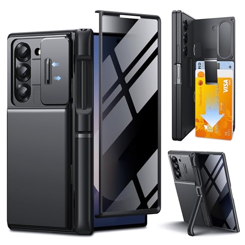 TONGATE Schutzhülle für Z Fold 6, mit Sichtschutz, Doppelständer und Kartenhalter, Anti-Spionage, integrierter S-Stifthalter und Kamera-Abdeckung, stoßfeste Handyhülle für Samsung Galaxy Z Fold 6 TONGATE Schutzhülle für Z Fold 6, mit Sichtschutz, Doppelständer und Kartenhalter, Anti-Spionage, integrierter S-Stifthalter und Kamera-Abdeckung, stoßfeste Handyhülle für Samsung Galaxy Z Fold 6 von Tongate