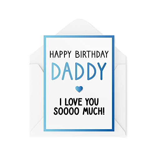 Happy Birthday Daddy I Love You So Much-Karte, Karten für Väter von den Kindern, lustig, niedlich, Herz, einzigartige Karten für Ihn, CBH295 Happy Birthday Daddy I Love You So Much-Karte, Karten für Väter von den Kindern, lustig, niedlich, Herz, einzigartige Karten für Ihn, CBH295 von Tongue in Peach