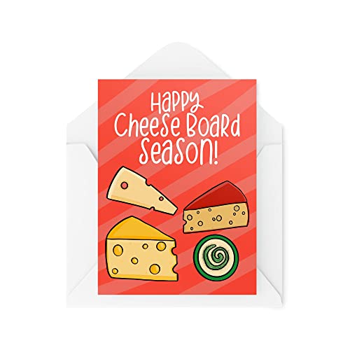 Lustige Weihnachtskarten | Happy Cheese Board Season | Weihnachtsgeschenk Weihnachtsfeier | Banter Funny | CBH1363 von Tongue in Peach