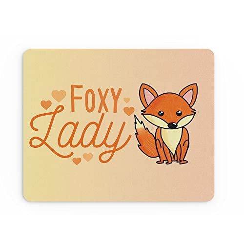 Lustiges Mauspad | Büro Arbeit Mauspad Schreibtischzubehör Computer Administrator Kollegen | Foxy Lady | Banter Geschenk für sie Fuchs | MM132 von Tongue in Peach