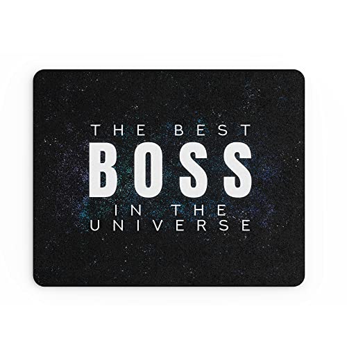 Lustiges Mauspad | Büroarbeitsmauspad Schreibtischzubehör Computer Administrationskollegen | Bester Boss im Universum | Manager M.D Supervisor MM162 von Tongue in Peach