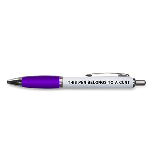 Tongue in Peach Lustiger Druckstift Geschenk | Kugelschreiber | Dieser Stift gehört zu A C | lustiges Witz-Schreibwaren, Violett PP138 Tongue in Peach Lustiger Druckstift Geschenk | Kugelschreiber | Dieser Stift gehört zu A C | lustiges Witz-Schreibwaren, Violett PP138 von Tongue in Peach