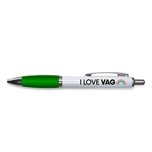 Tongue in Peach Lustiger Push-Pen Geschenk | Kugelschreiber | I Love V | lustiges Witz-Schreibwaren, grün – PP149 von Tongue in Peach