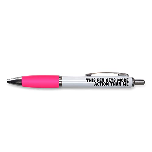 Tongue in Peach Lustiges Geschenk zum Schreiben, Kugelschreiber, Arbeitskollegen, Abschied, Arbeit, Geschenk | Dieser Stift erhält mehr Action als ich | Joke Stationary | PP36 von Tongue in Peach