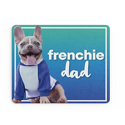 Tongue in Peach Lustiges Mauspad | Büro Arbeit Mauspad Schreibtischzubehör Computer Administrator Kollegen | Frenchie Dad Französische Bulldogge Banter Hund | MM157 von Tongue in Peach