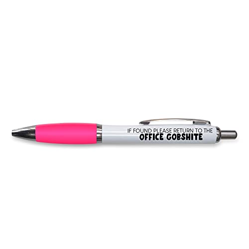 Tongue in Peach Lustiges Push-Pen Geschenk | Kugelschreiber Kollegen Abschied Arbeit Geschenk | If Found Return - Office GobS | Lustiges Schreibwaren, Rosa PP44 von Tongue in Peach